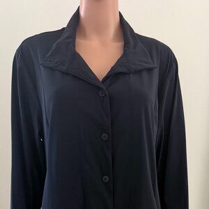 EDW Everyday Wear by Spirithouse Black Tunic Jacket Button Size XL Black Pockets